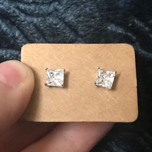 Square cut stud earrings